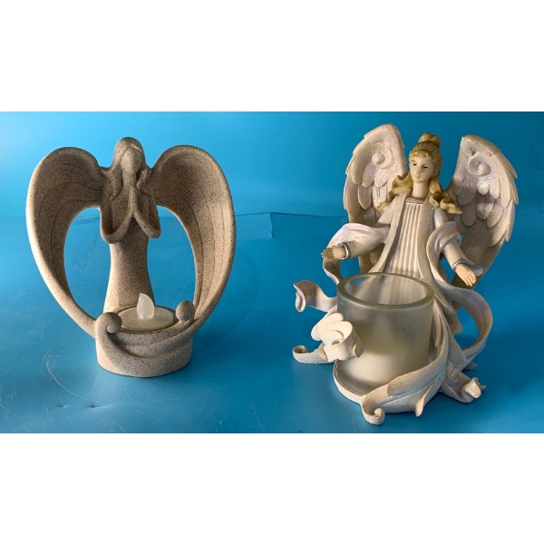 Pair of Angel Tea Light Candle Holders - 6.5T 