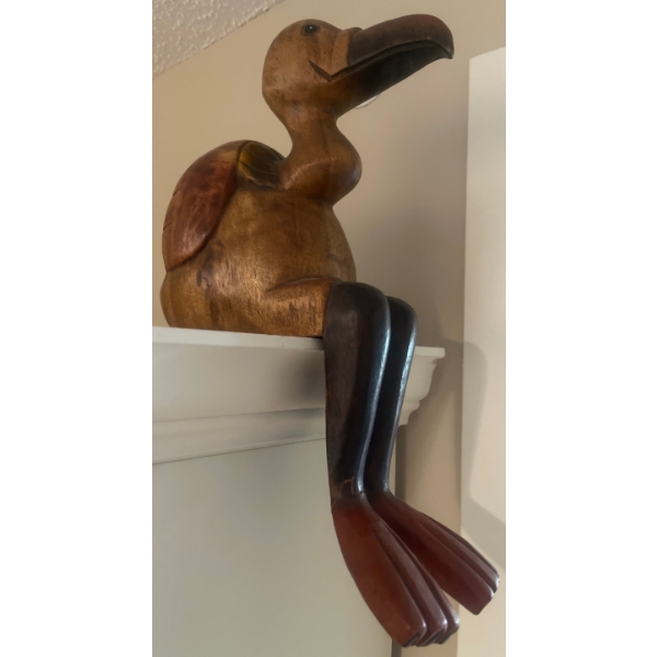 Hand Carved Sitting Pelican - Wood Art 17T