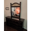 Image 2 : Dark Wood Double Dressing Table w/ Stone Inlay & Vanity Mirror ONLY  71x17x27
