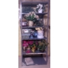 Image 1 : Metal Shelving Unit With Artificial Plants and Decorative Items
