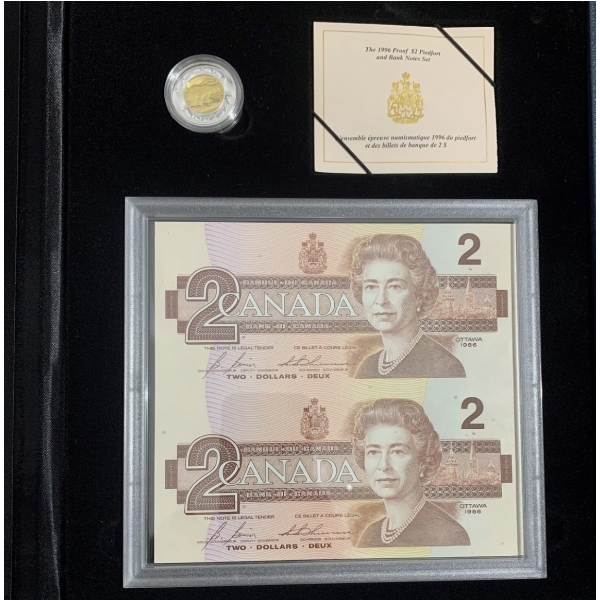 1996 $2 Special Edition Silver Piedfort Coin and Banknote Set