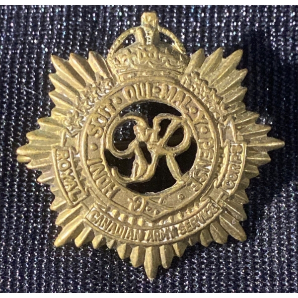 Royal Canadian Army Service Corps Cap Badge from WWII
