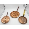 Image 4 :  Antique And Vintage Copper Pans, 6''INCHES, 6.5''INCHES , 9''INCHES.