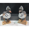Image 3 : 4 Hand Crafted Wooden Birds (2 Owls) (3" & 4"T)