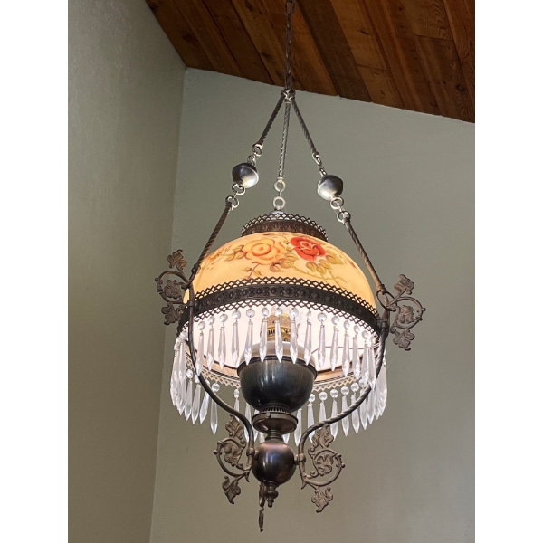 Set Of 2 Vintage Victorian Lights With Cast Iron Frame. Stunning To Add To Any Home Looking for The 