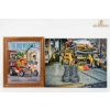 Image 1 : Print Depicting "Get Out of My Garage'' & Framed Picture "Rat Fink" Character 