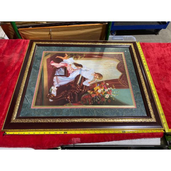 Mother & Daughter in Drawing Room - Old Fashioned, Print  (23" x 17" Inches Before Frame)