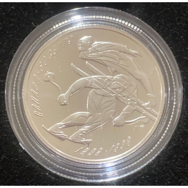  1998 Canada 50 Cent First Ski Racing and Ski Jumping Sterling Silver Coin 92.5% Silver 9.3 Grams
