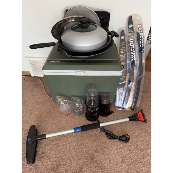 Electric Camp Cooler Magic Bullet Windshield Washers Large Wok & More