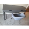 Image 1 : Grey Desk 52 w, 30 h, 23.5 d and Upholstered Desk Chair 25 w, 32 h, 18 d 