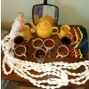 Cupware Collection w/ Teapot, Decorative Humor, Crochet Decor & Slippers 