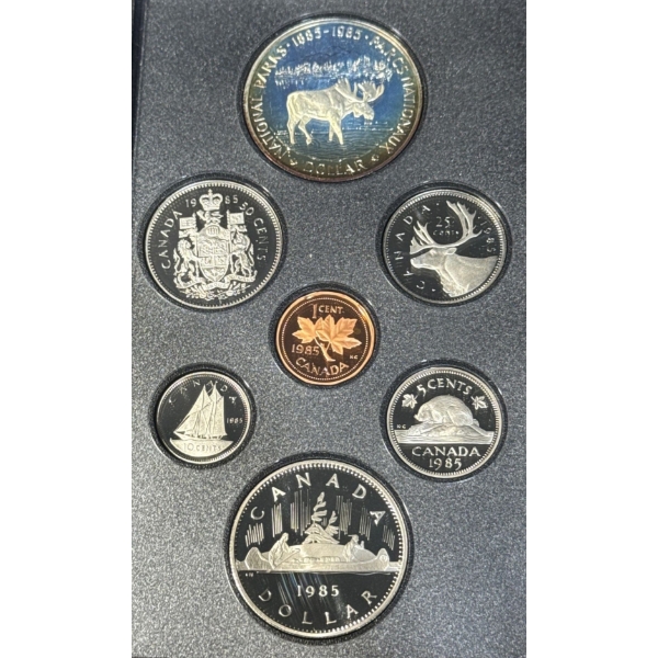 1985 Canadian Silver & Nickel Dollar Proof Set