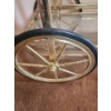 Image 3 : Brass Bar Cart w/ 2 Glass Shelves 30 W, 16 D, 32 T 