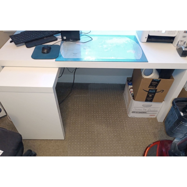 Trendy White Desk And Office Chair  40" x 23" x 35" tall