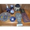 Image 1 : Huichol Beaded Bowl from Mexico. 8 Dia.  Raku Vase.  6 h.  Stone Aztec Wall Decor, Soap Dispenser 