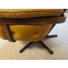 Image 4 : Scandinavian Leather Chair w/ Wooden Base 32.5 w, 30 d,  37.5 h