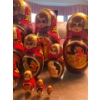 Image 4 : authentic red hand, paint Russian nesting dolls with gold pinstriping 10 pieces 10”