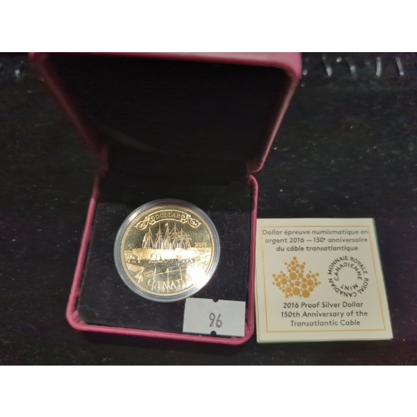 RCM 2016 150th Anniversary of the Transatlantic Cable Proof Silver 99.99 Coin 23.17g