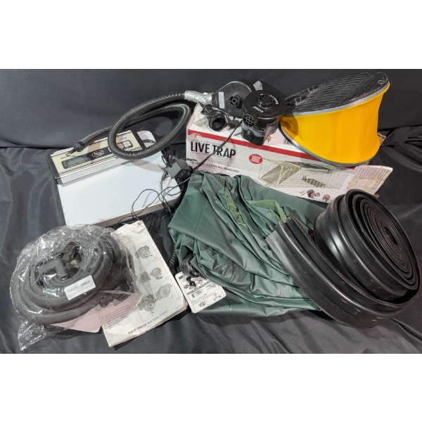 Air Pumps, Mattress, Scale with Weather Strip & Animal Traps