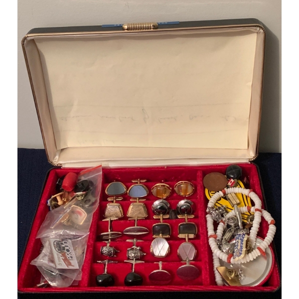 Lovely Cuff Link/Pin/Jewelery Collection Featuring a Pair of Sterling Cuff Links 