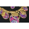 Image 4 : Gold-Tone Costume Jewelry with Necklace, Brooch, Ring, and Pendant