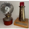 Image 1 : Antique Oil Lamp w/ Fluted Reflector & Light House Accomplishment Trophy 8T