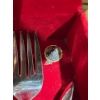 Image 6 : Wooden Cutlery Case Prevent Tarnish Container Red Velvet Lined Interior Filled W/1847 Rogers Cutlery