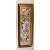 Image 1 : Mexican Folk Art Painting of Birds on Bark, No Signature, Solid Wood Frame - 40x13