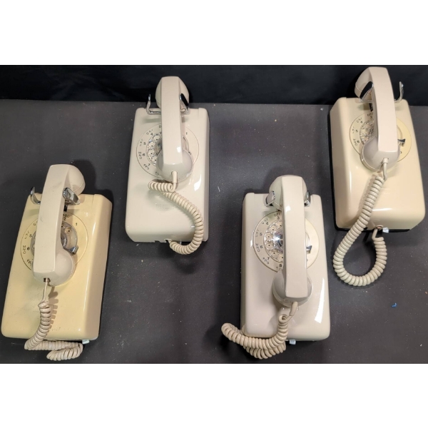 4 Northern Electric Wall-Mount Rotary Dial Telephones