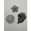 Image 1 : Vintage Filigree Flower Brooch, Vintage Rhinestone, and Juliana Retro Smoky Quartz Hematite Brooch
