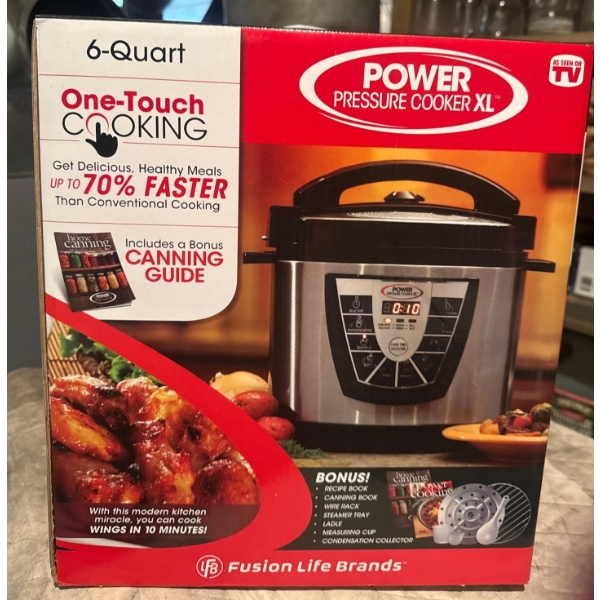 Fusion Life Brands 6 Quart One Touch Power Pressure Cooker XL Brand New
