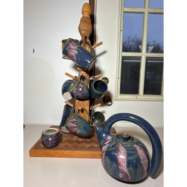 Collection Of Pottery: Tea Pot, Creamer Cup, Sugar Cup & More 