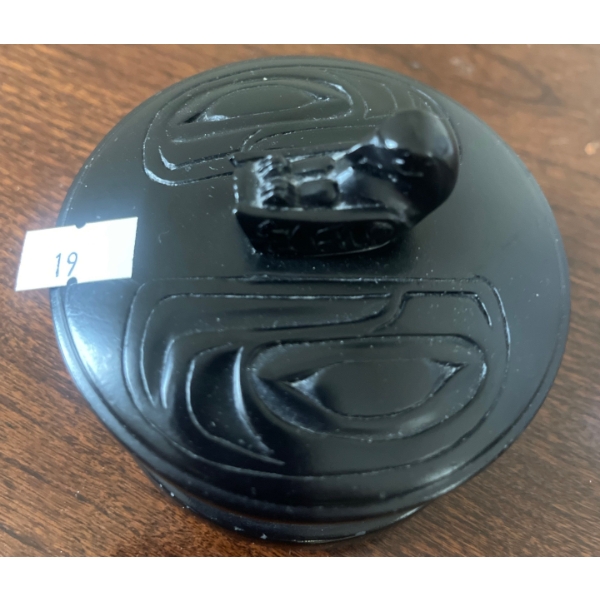 West Coast Salish Argillite Black Raven Bowl 3D