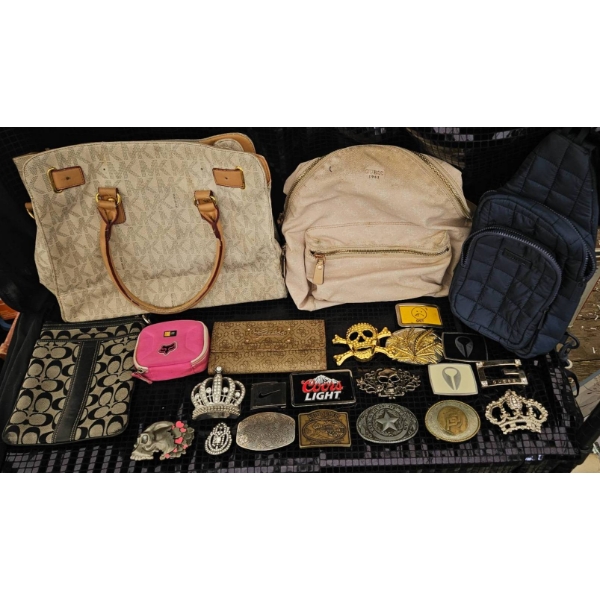 Handbags, Pouches, and Decorative Belt Buckles