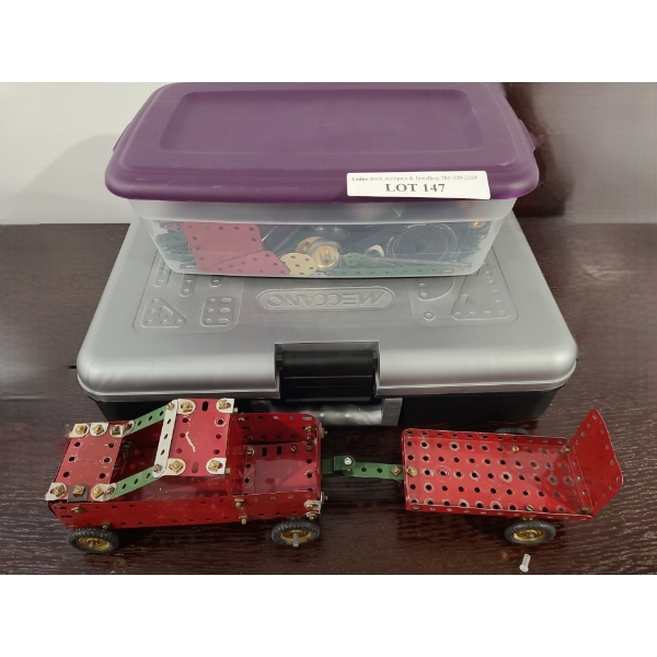 Meccano Toys, Briefcase of Meccano Parts & Build Instructions.  