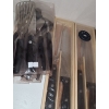 Image 2 : Utensils, Carving Sets, George Butler & Co. Stag Horn Handled Bar Kit w/ Wooden Storage Tray