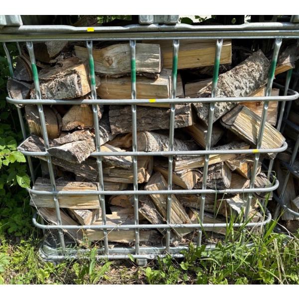 Single Large IBC Metal Tote Cage; 39inx47in, 45In Tall w/ Contents (Firewood) 