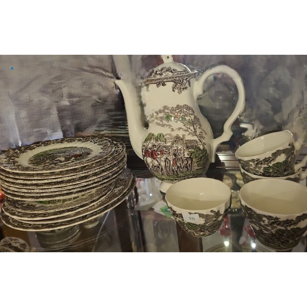 Myotts "Country Life" Tableware Includes: Teapot, Plates and Cups