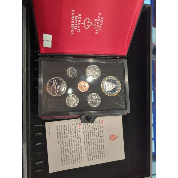 RCM 1994 Double Dollar Proof Set Library of Parliament Silver Dollar 25.17g 92.5% Silver Dollar