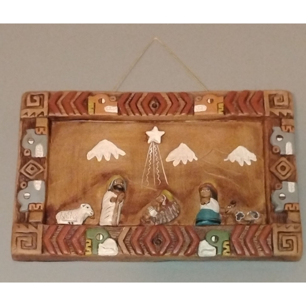 Hand Carved Nativity Scene - Novica Peru 7x5