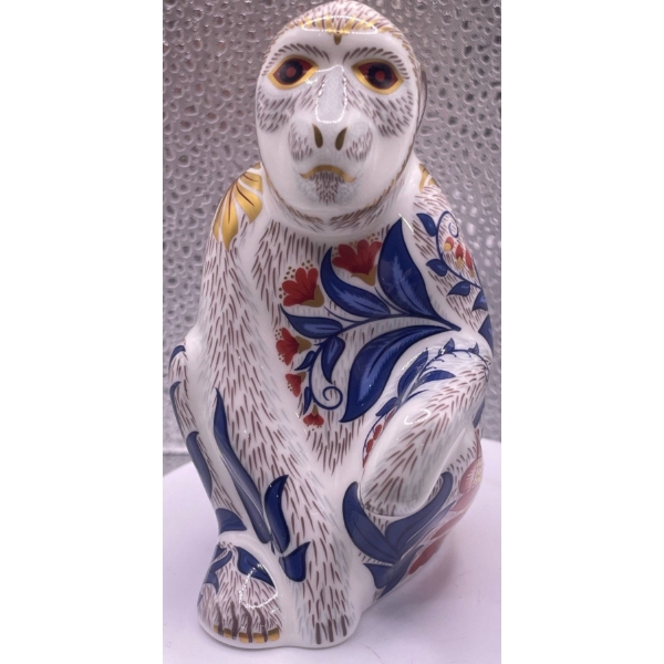 Gorgeous English Royal Crown Derby Bone China Macaque - 4.5In Tall