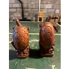 Image 3 : 2 wooden turtles that stand 13 inches tall with slight damage on the fins noted in photos