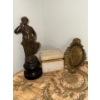 Image 1 : Bronze Peddler 'LE COLPORTEUR' 13T w/ Marble Jewelry Chest & Ornate Brass Metal Dish 
