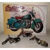 Image 1 : Indian Motorcycle Signage w/Three Model Motorcycles (One Has Broken Handlebars)