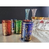 Image 4 : Vintage Collection of Drinkware/Glassware In Striking Colors and Gold Leaf Accents