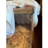 Image 2 : Metal Table (30W, 31D, 27T) w/ Lovely Linens, Metal Lamp 