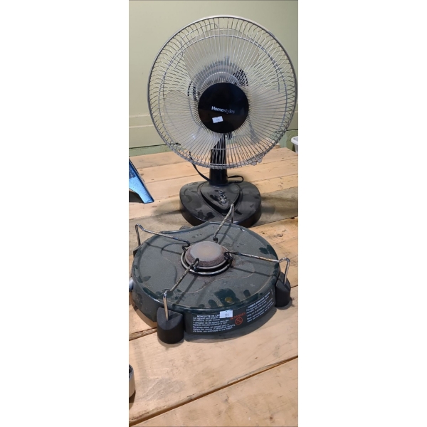 Homestyles Table Fan and Coleman Propane Camping Burner