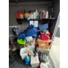 Image 1 : Bulk l lot of miscellaneous items, tarps, battery, chargers, brake, buddy hitch shelving, and unknow
