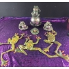 Image 1 : Froggie Orb Figures and Climbing Metal Frog Decor for Garden or Home Accents