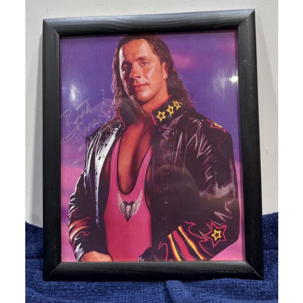Bret Hitman Hart Photograph and Signature